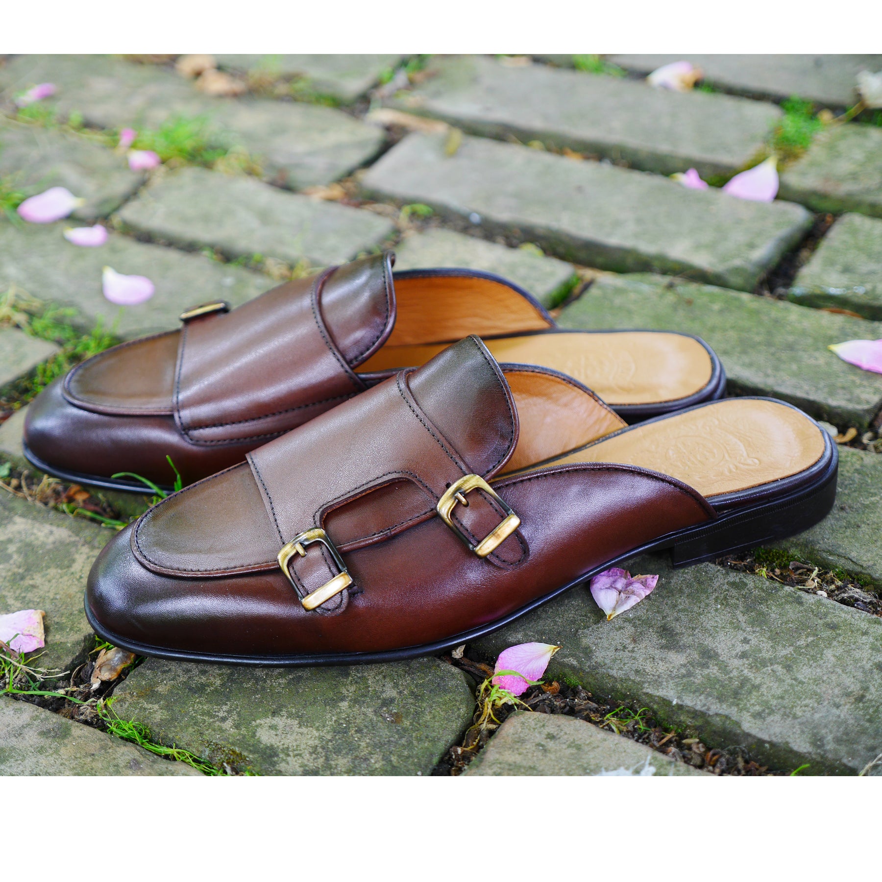 6548 - Classic Double Monk Leather Mule