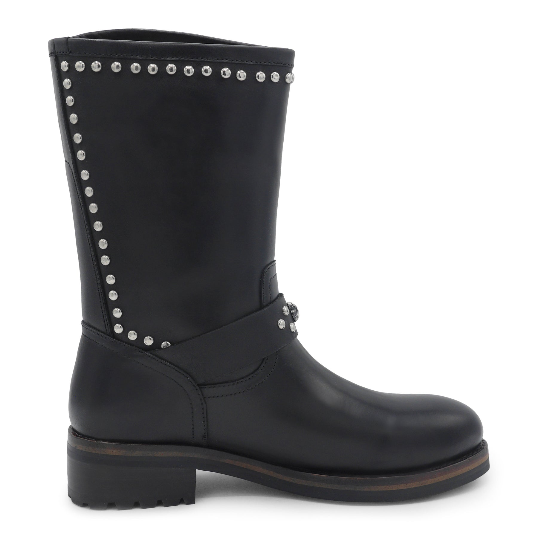 883 Black Studded Biker Boot