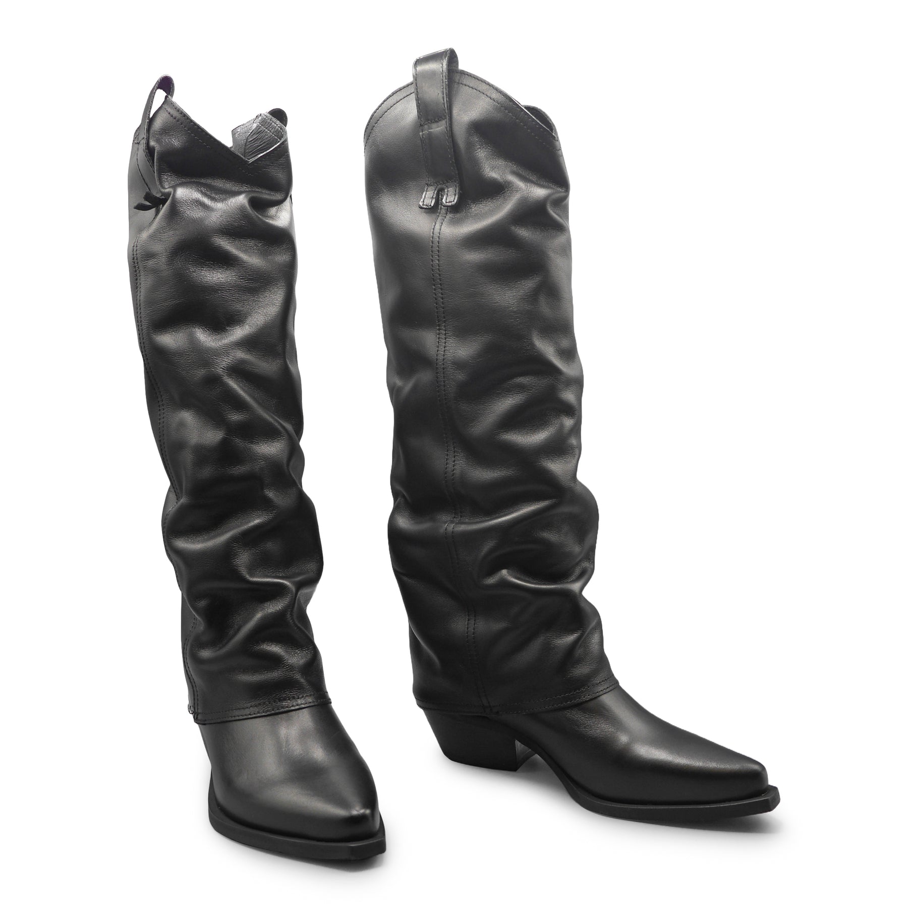 DX680 - Wrinkled Leather Knee High