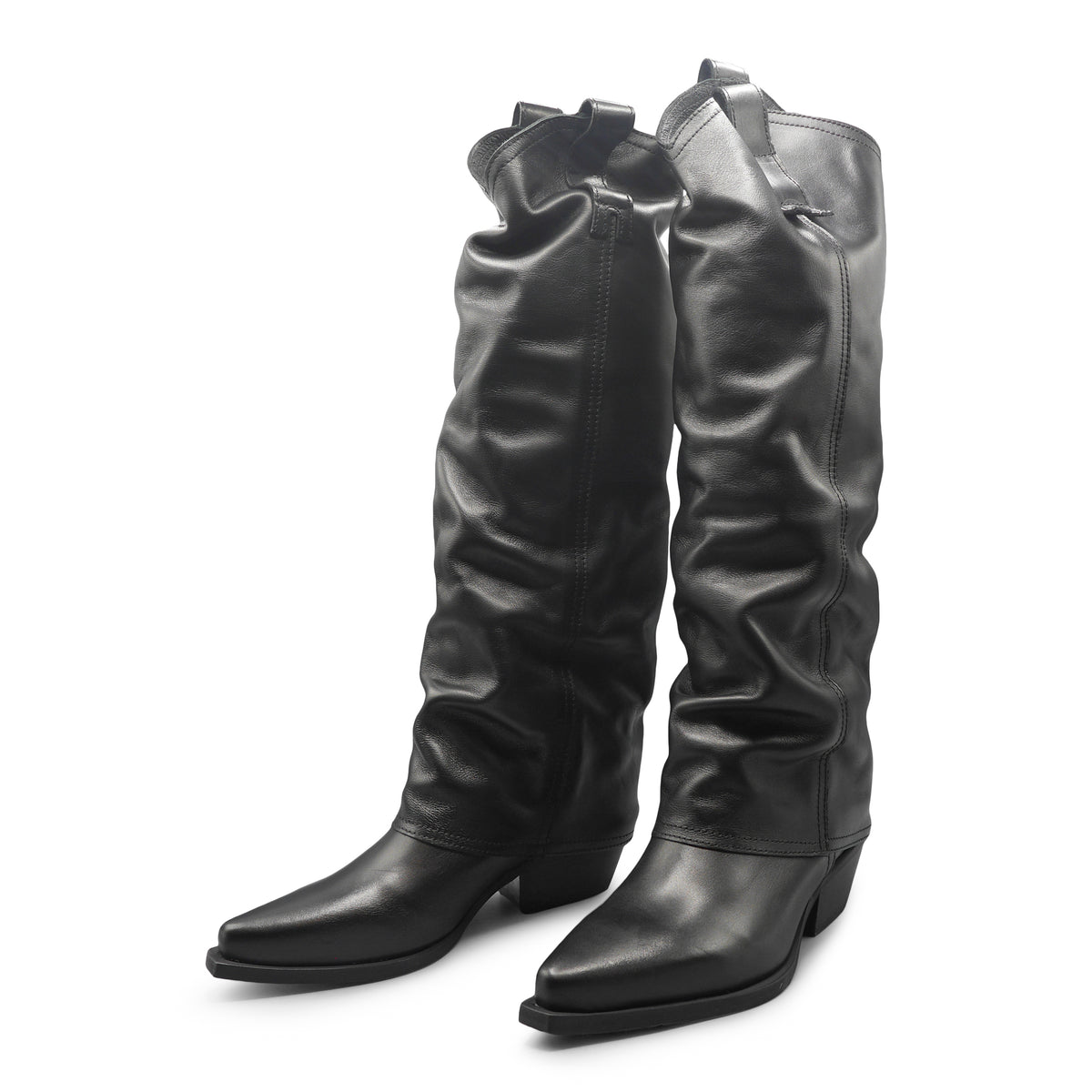 DX680 - Wrinkled Leather Knee High