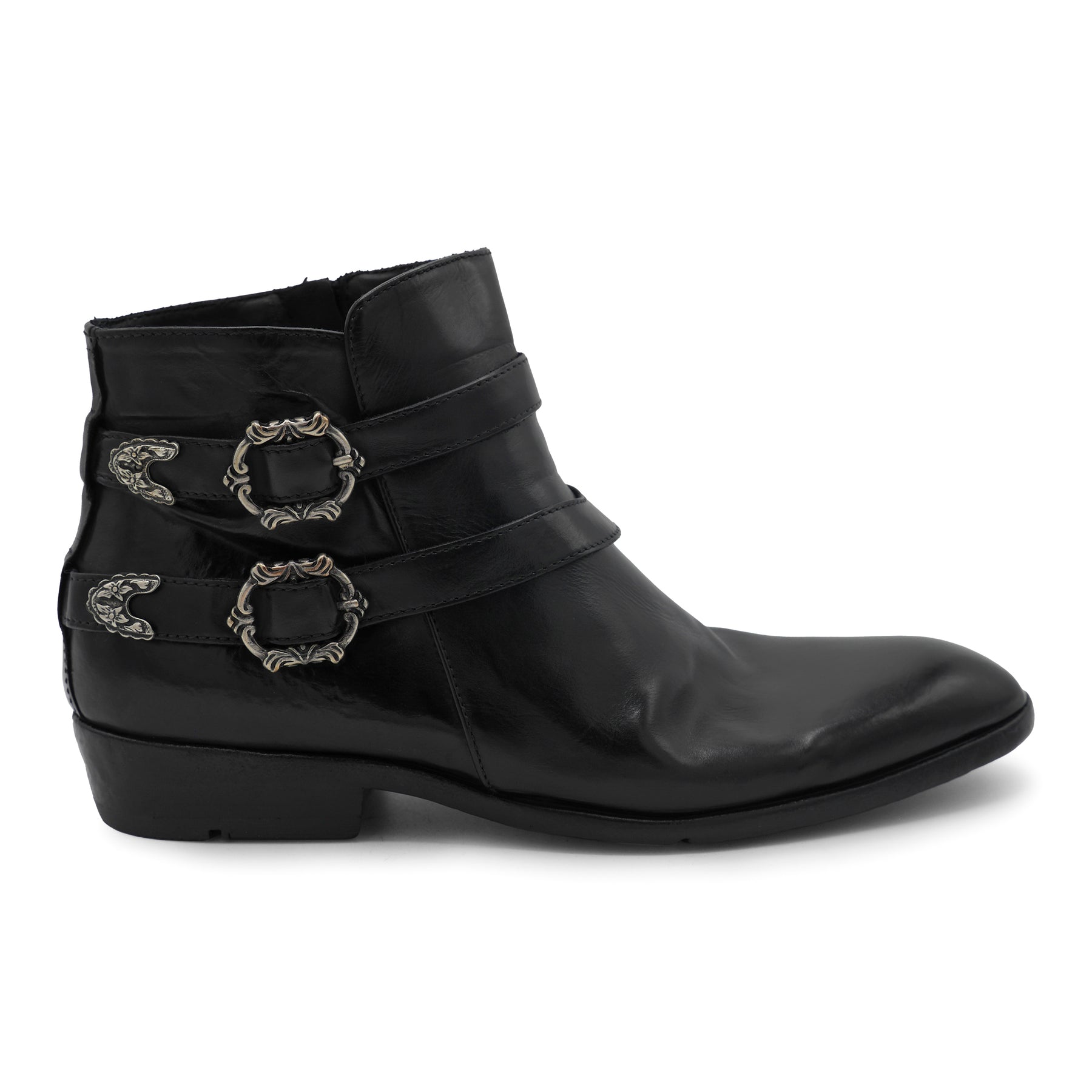 FLOR3B - Black Double Strap Ankle Boot