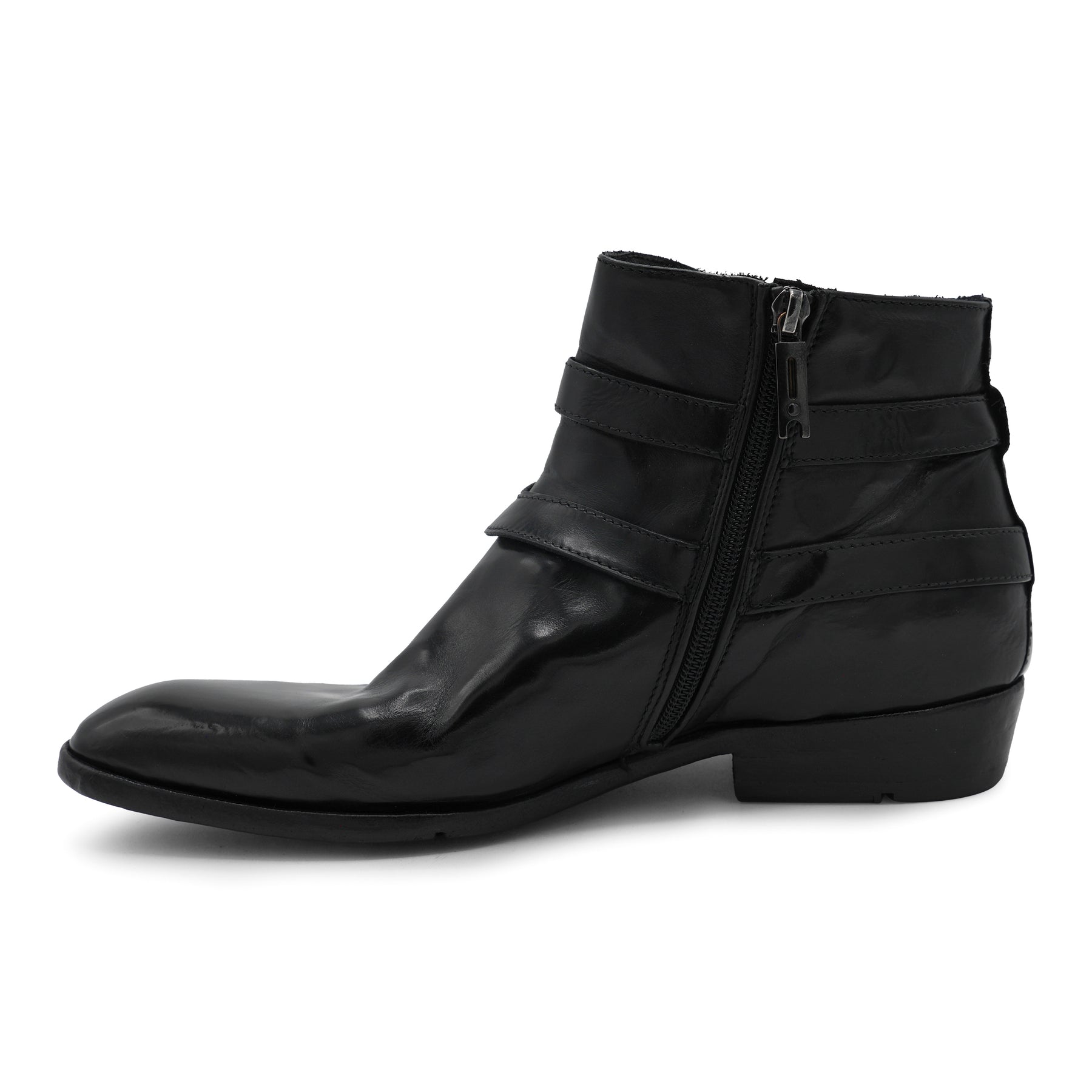 FLOR3B - Black Double Strap Ankle Boot