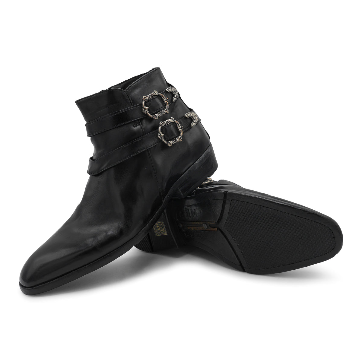 FLOR3B - Black Double Strap Ankle Boot