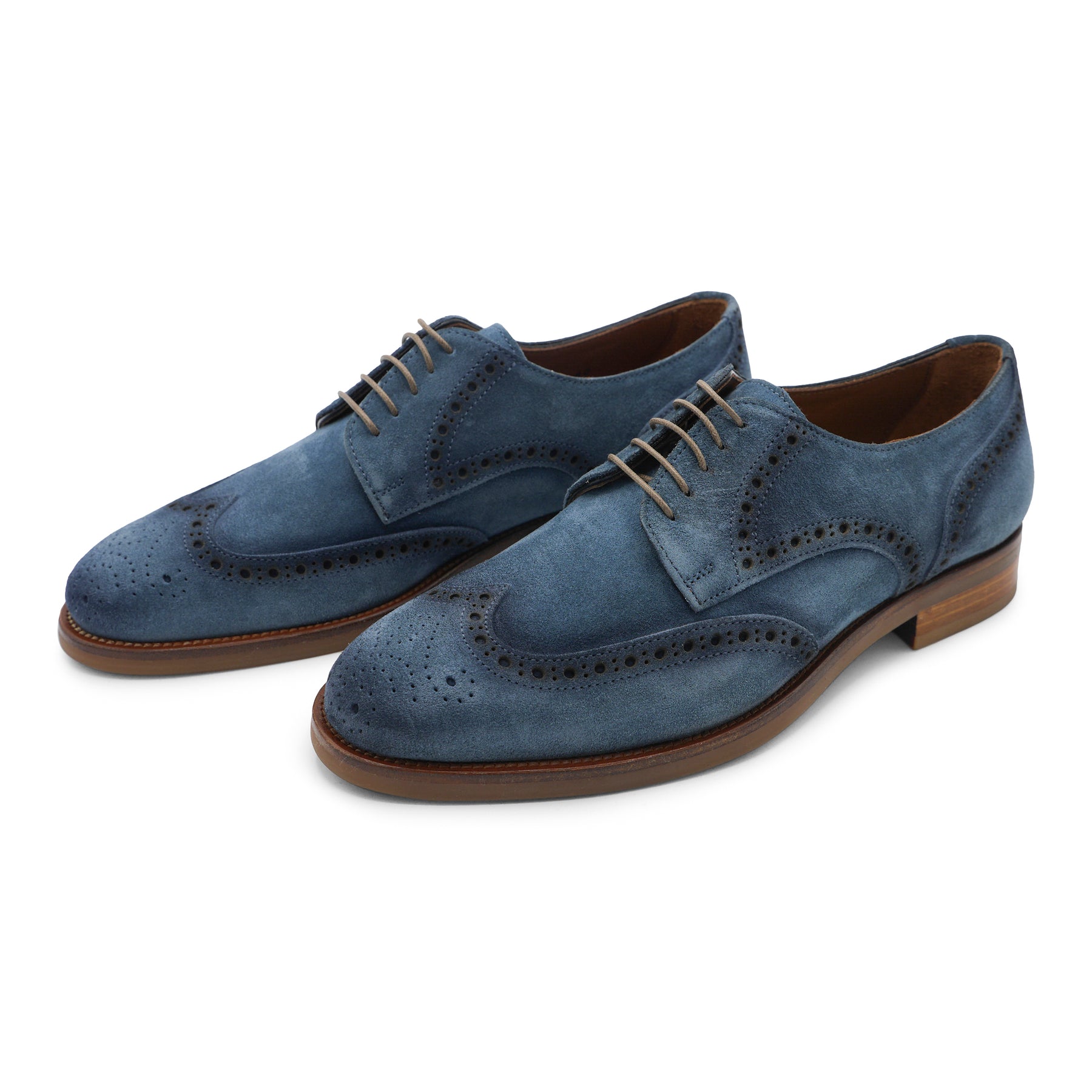 B352 - Summer Blue Waxed Brogue