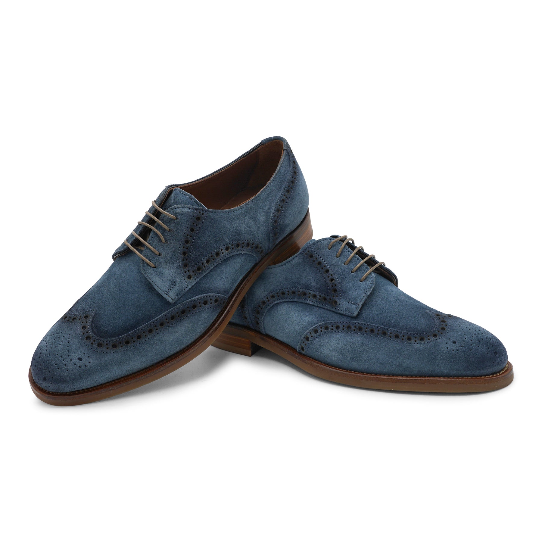 B352 - Summer Blue Waxed Brogue