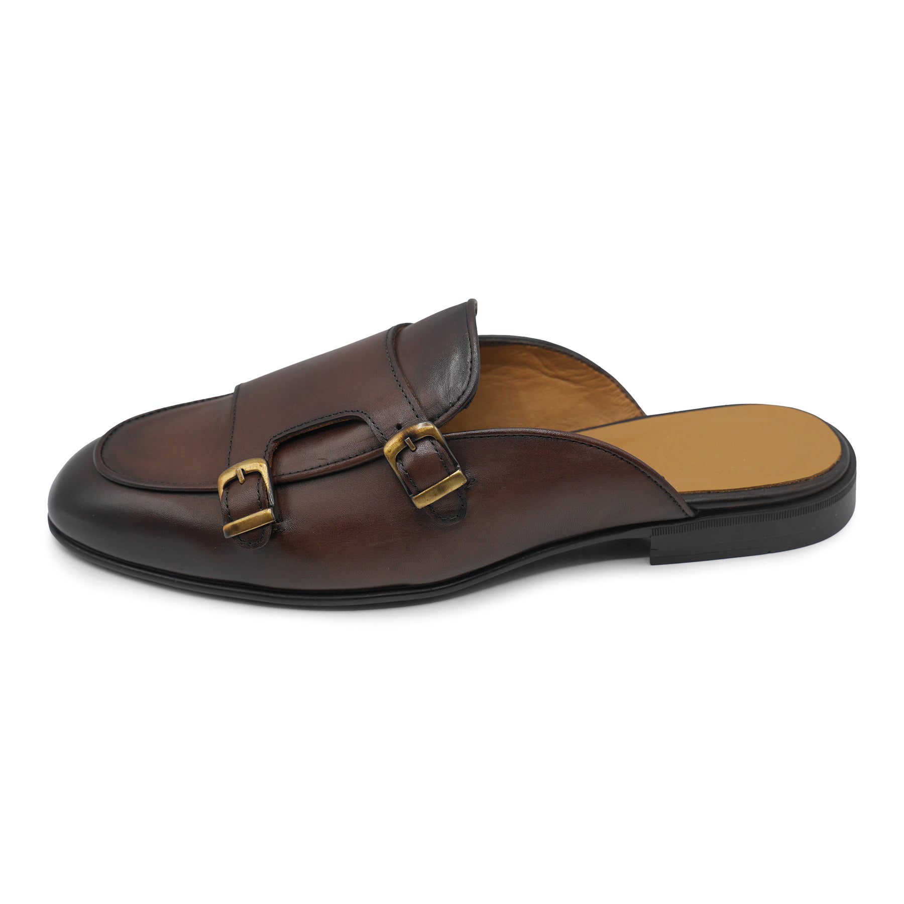 6548 - Classic Double Monk Leather Mule