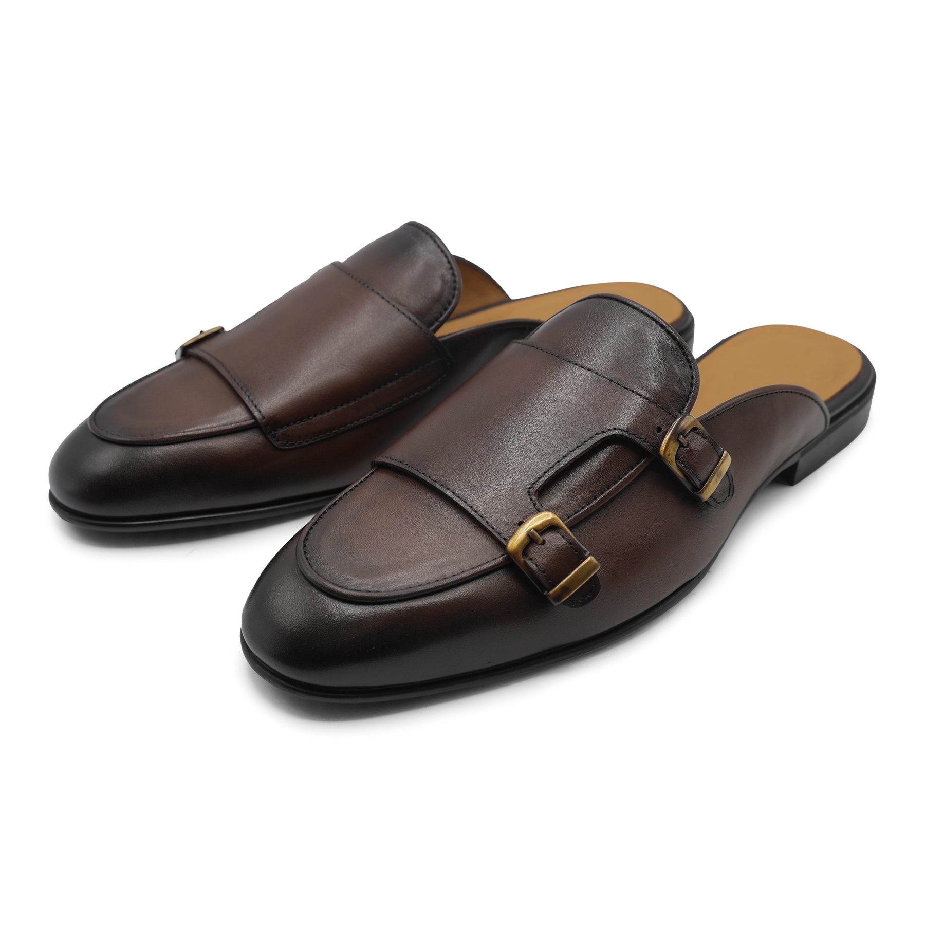 6548 - Classic Double Monk Leather Mule