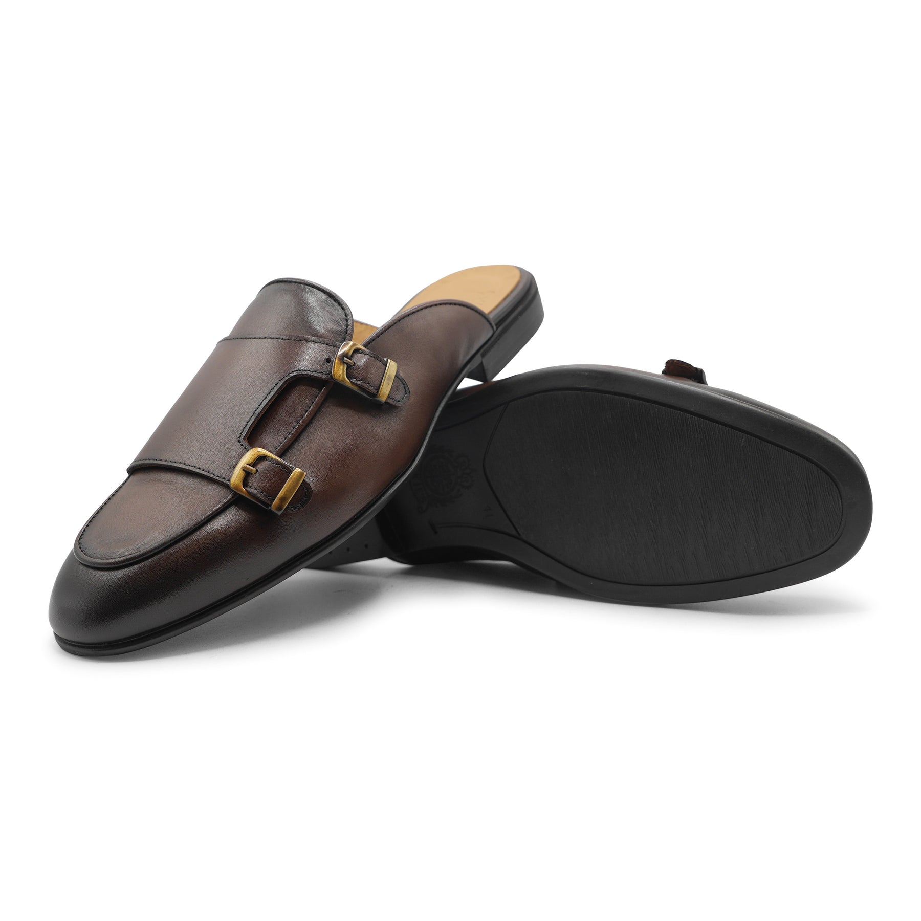 6548 - Classic Double Monk Leather Mule