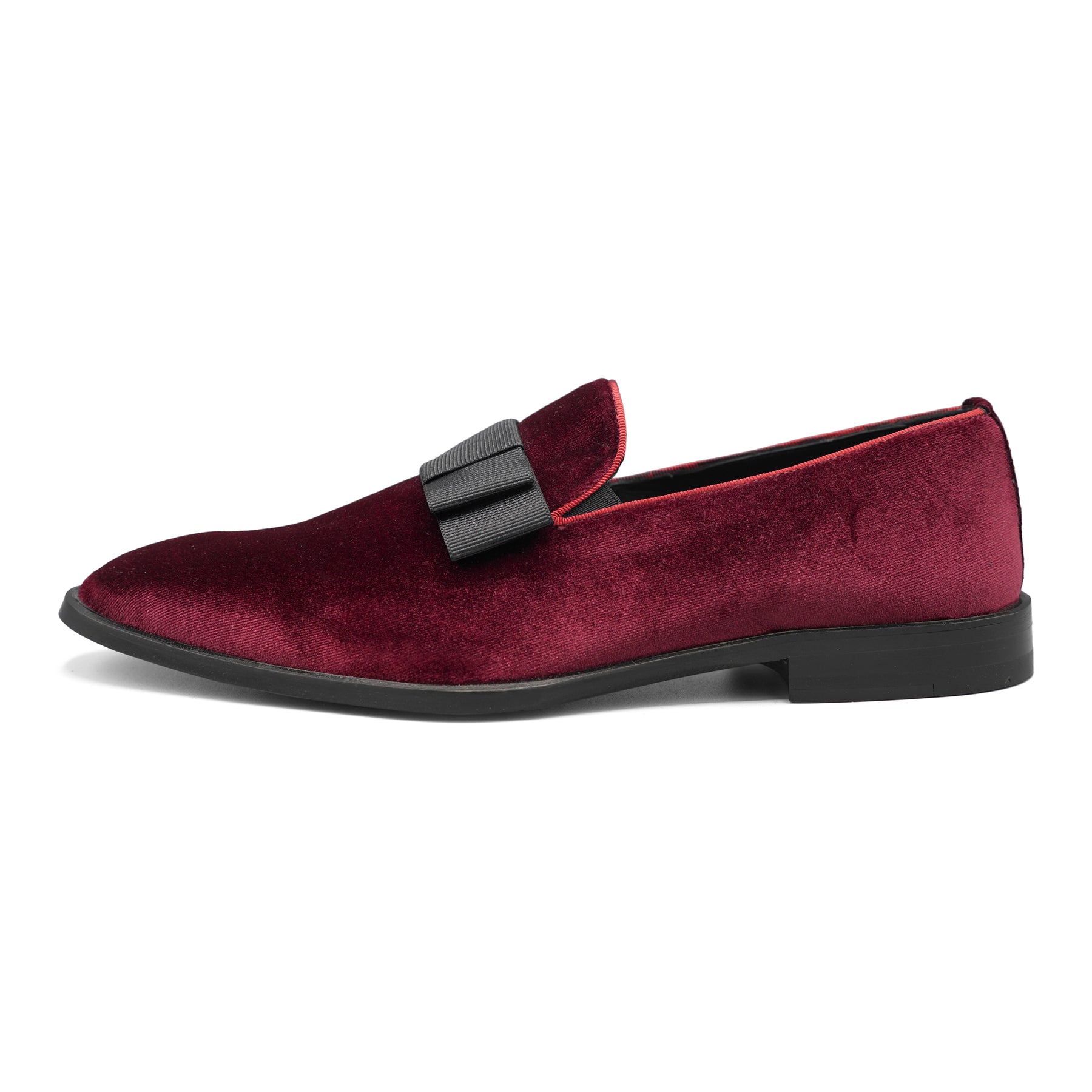 6518 - Burgundy Velvet Opera Bow Slipper