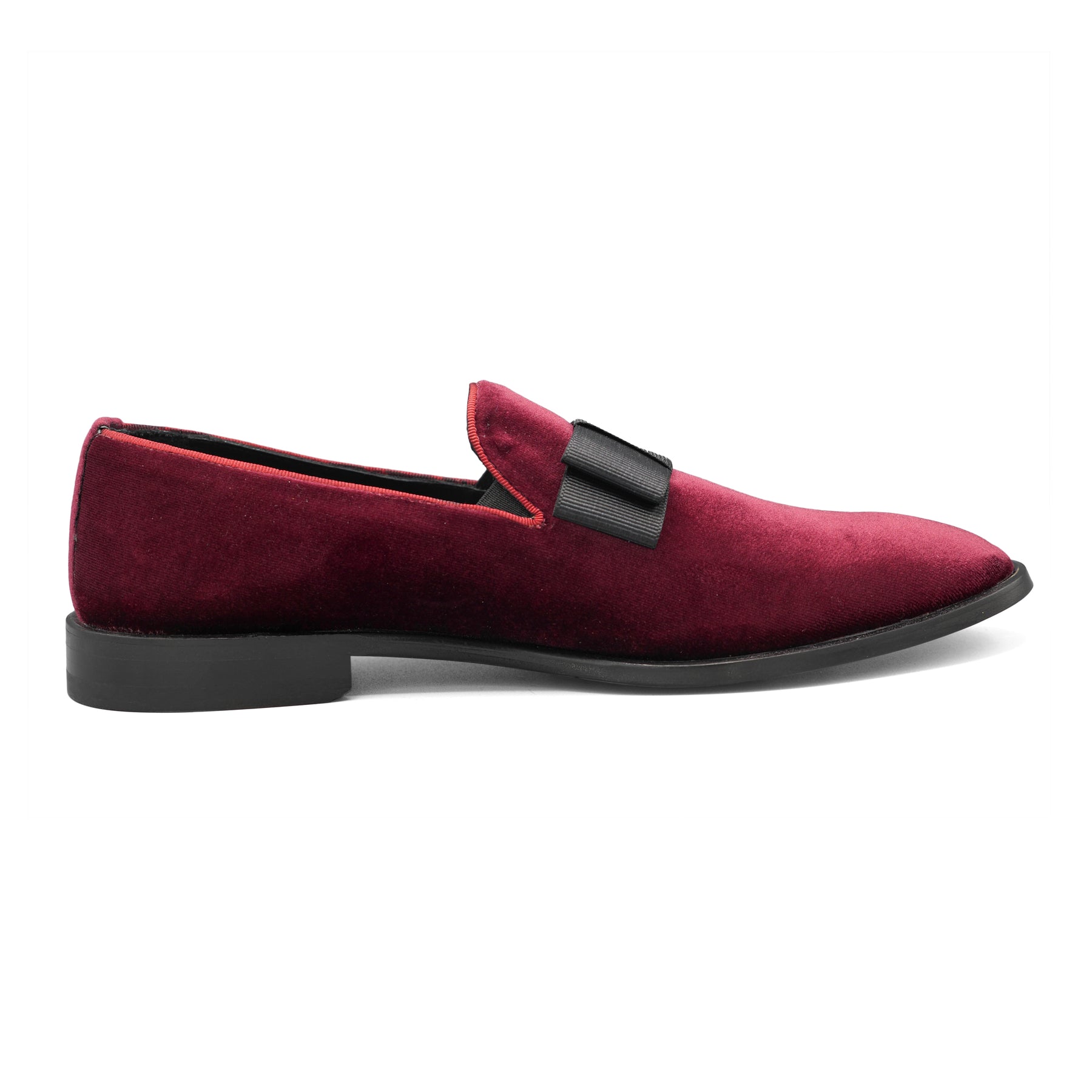 6518 - Burgundy Velvet Opera Bow Slipper