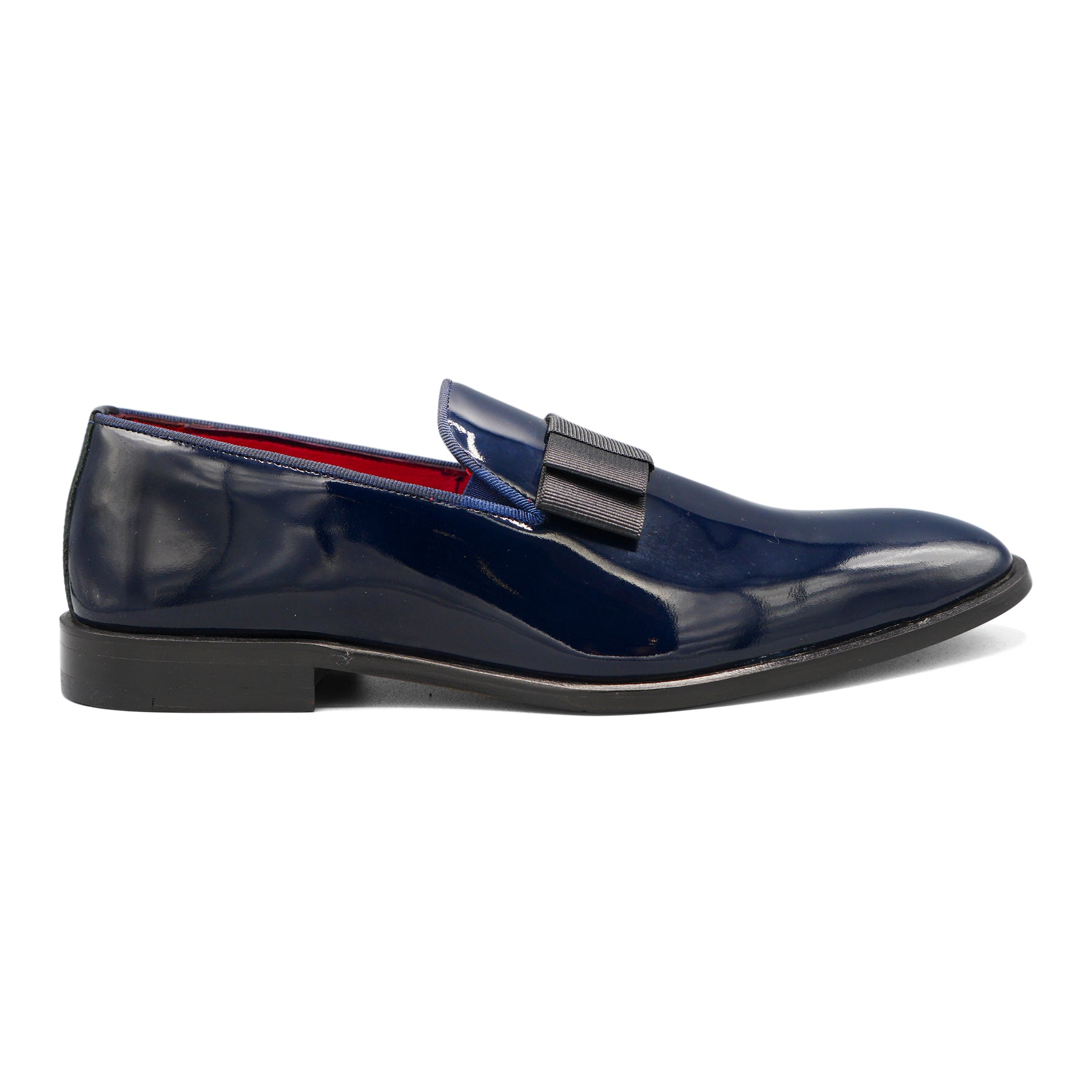 6518 - Midnight Navy Patent Opera Bow Slipper