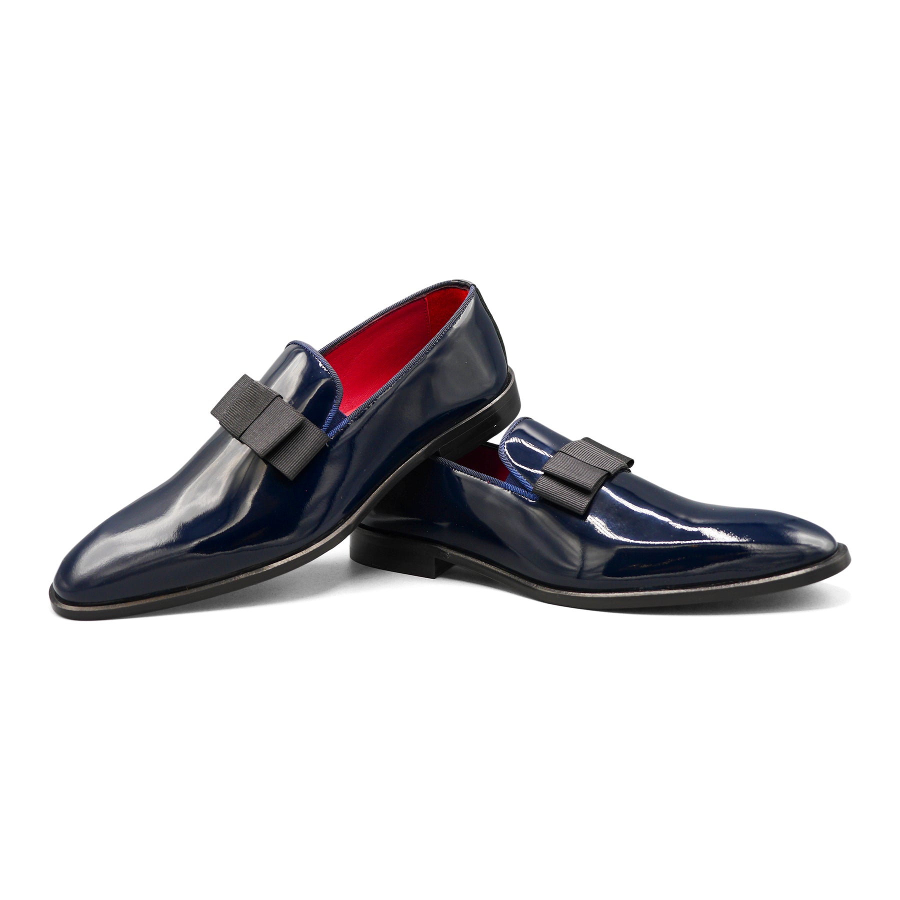 6518 - Midnight Navy Patent Opera Bow Slipper