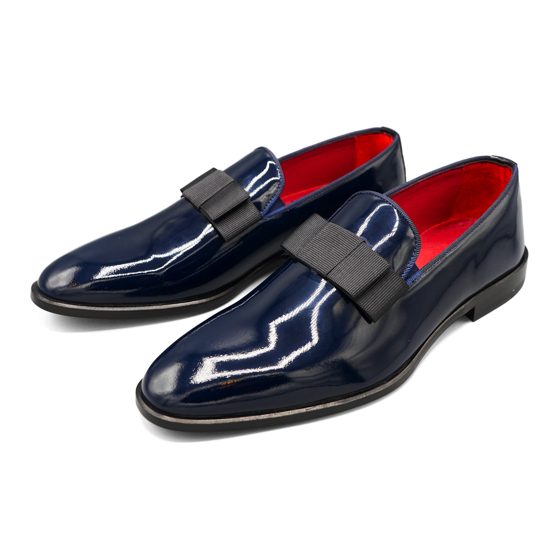 6518 - Midnight Navy Patent Opera Bow Slipper