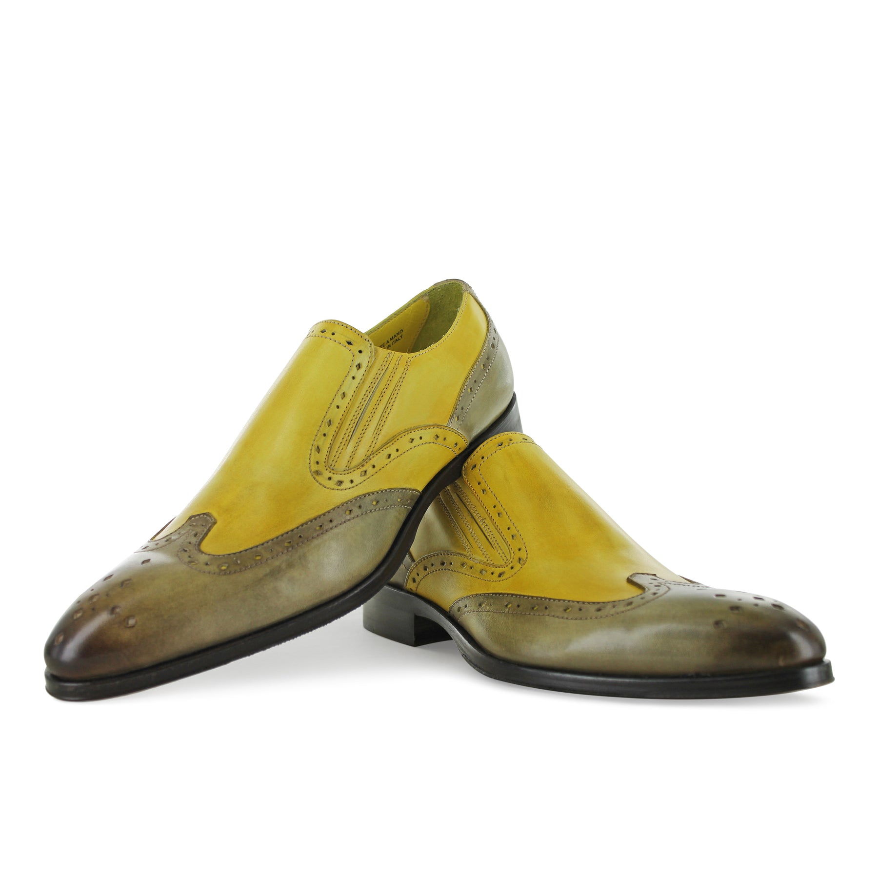 1350 -Mushroom And Yellow Slip On Brogue